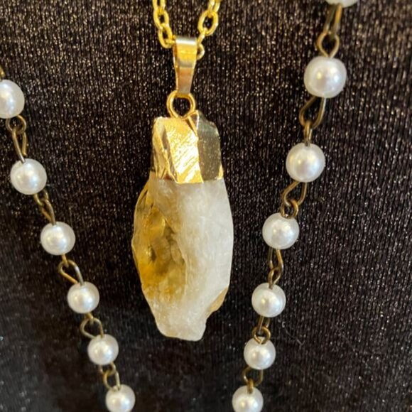 PP Host Pick Handcrafted Trpl Ncklce "Love, Peace, Faith" Heart, Crystal, Cross - Picture 5 of 13